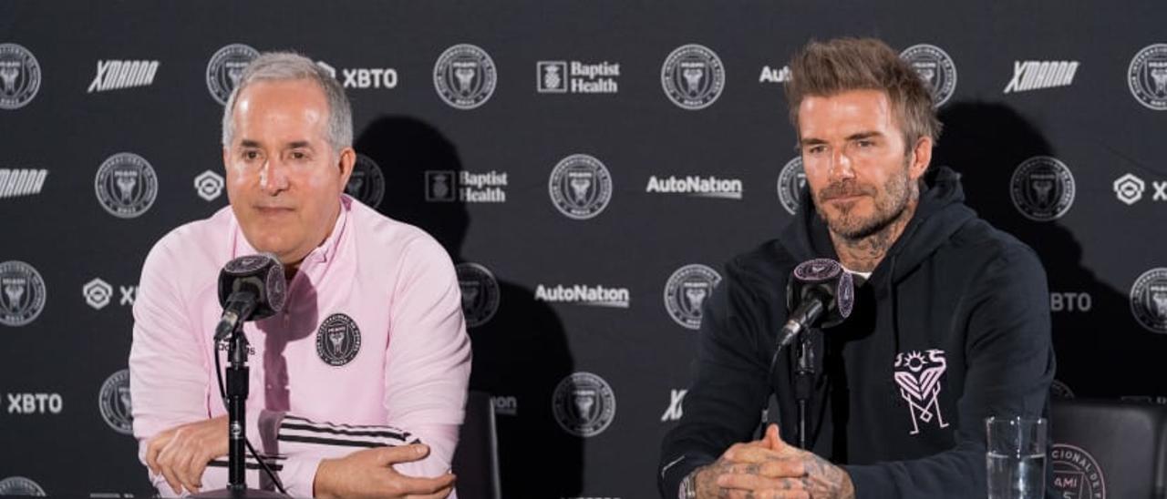 Jorge Mas, propietario del Inter de Miami y nuevo accionista y presidente del Zaragoza, junto a David Beckham, su socio en el club de la MLS.