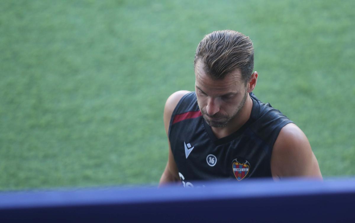 Entrenamiento en el Ciutat antes del encuentro frente al Rayo