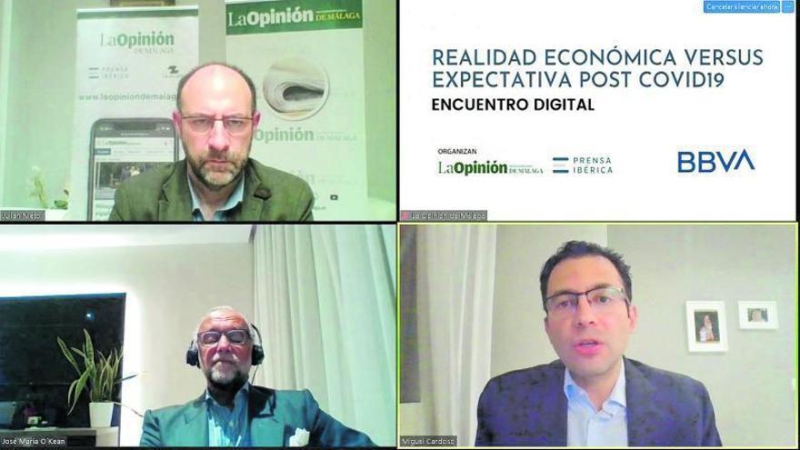 Momento de la webinar que organizó Prensa Ibérica y La Opinión de Málaga con José María O&#039;Kean y Miguel Cardoso.