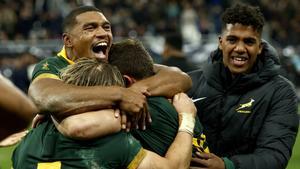 Los jugadores de Sudáfrica celebran la victoria