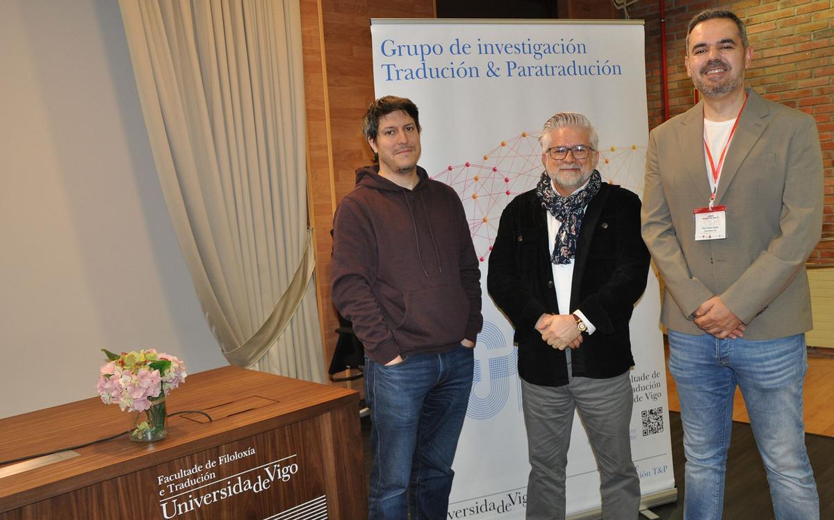 Ramón Méndez, José Yuste y Óscar Ferreiro, organizadores del congreso junto con Emmanuel Bourgoin.