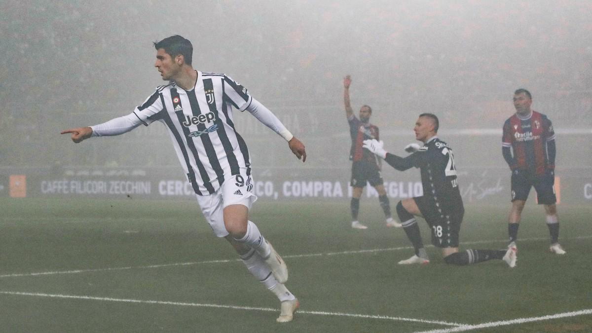 Morata celebra su gol ante el Bologna