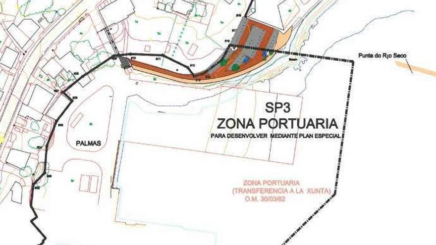 El plano de la tercera fase del paseo, con la salida hacia la bajada desde la PO-551.