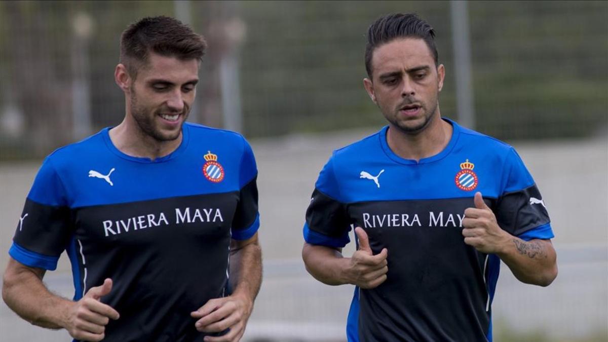 David López y Sergio García, en un entrenamiento en agosto de 2014