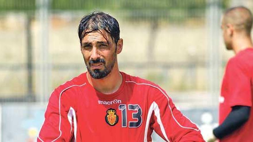 Dudu Aouate, en un entrenamiento con el Real Mallorca.