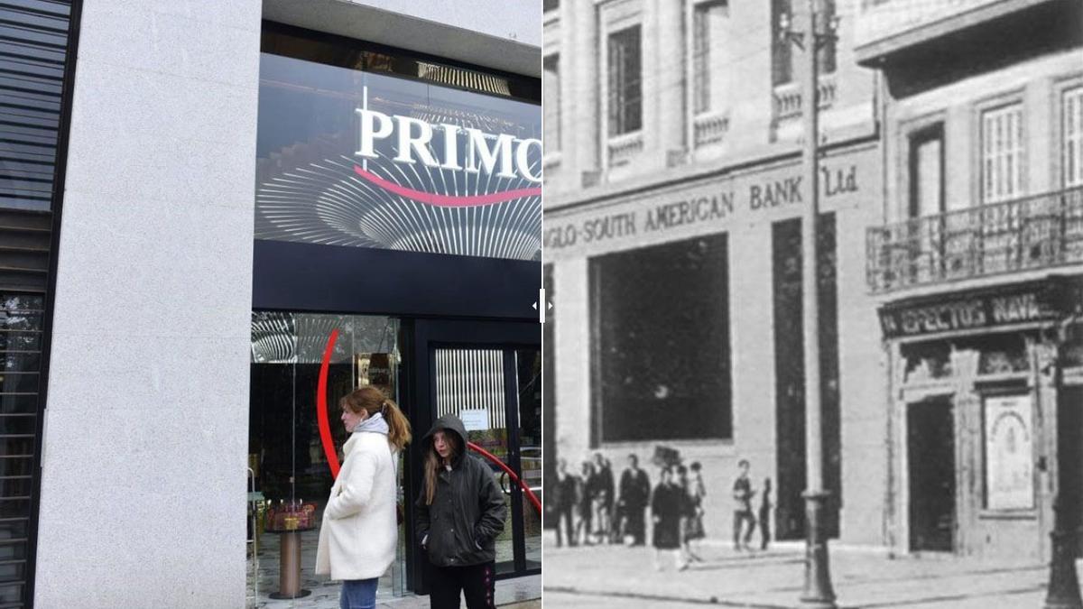 El antes y el después de la fachada del Cantón Pequeño.