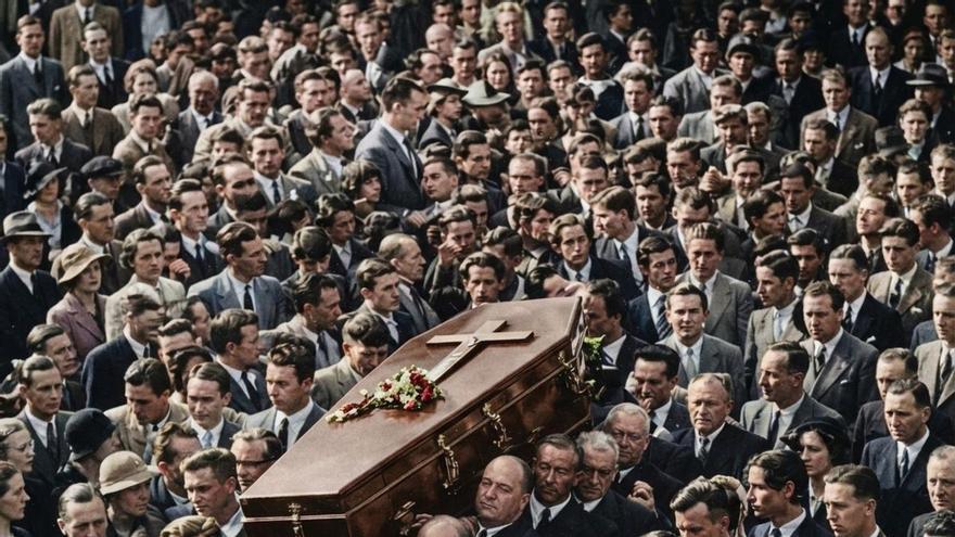 Escenas de dolor en el entierro de José Calvo Sotelo, líder de Renovación Española