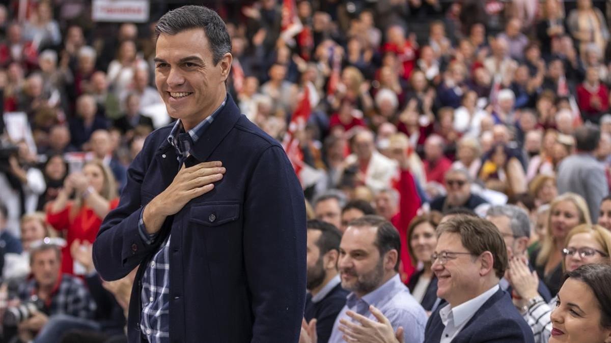 El presidente de Gobierno, Pedro Sánchez, en Valencia.