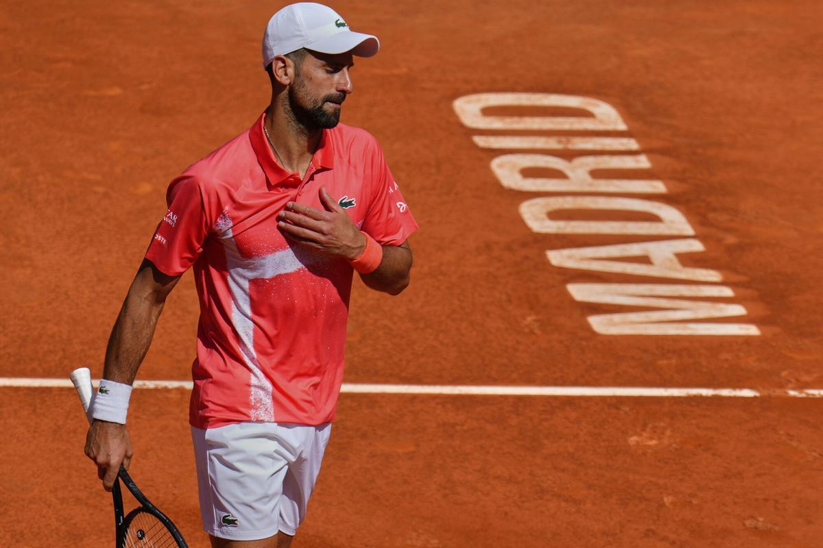 Novak Djokovic en el Mutua Madrid Open.
