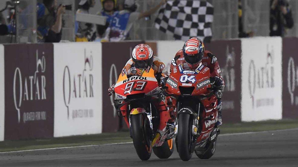 Dovizioso batió a Márquez por 23 milésimas