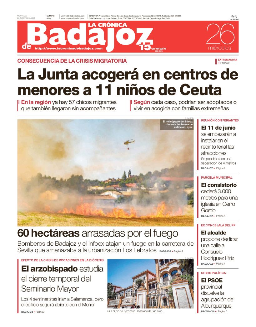 Consulta la portada correspondiente al día 26 de mayo del 2021