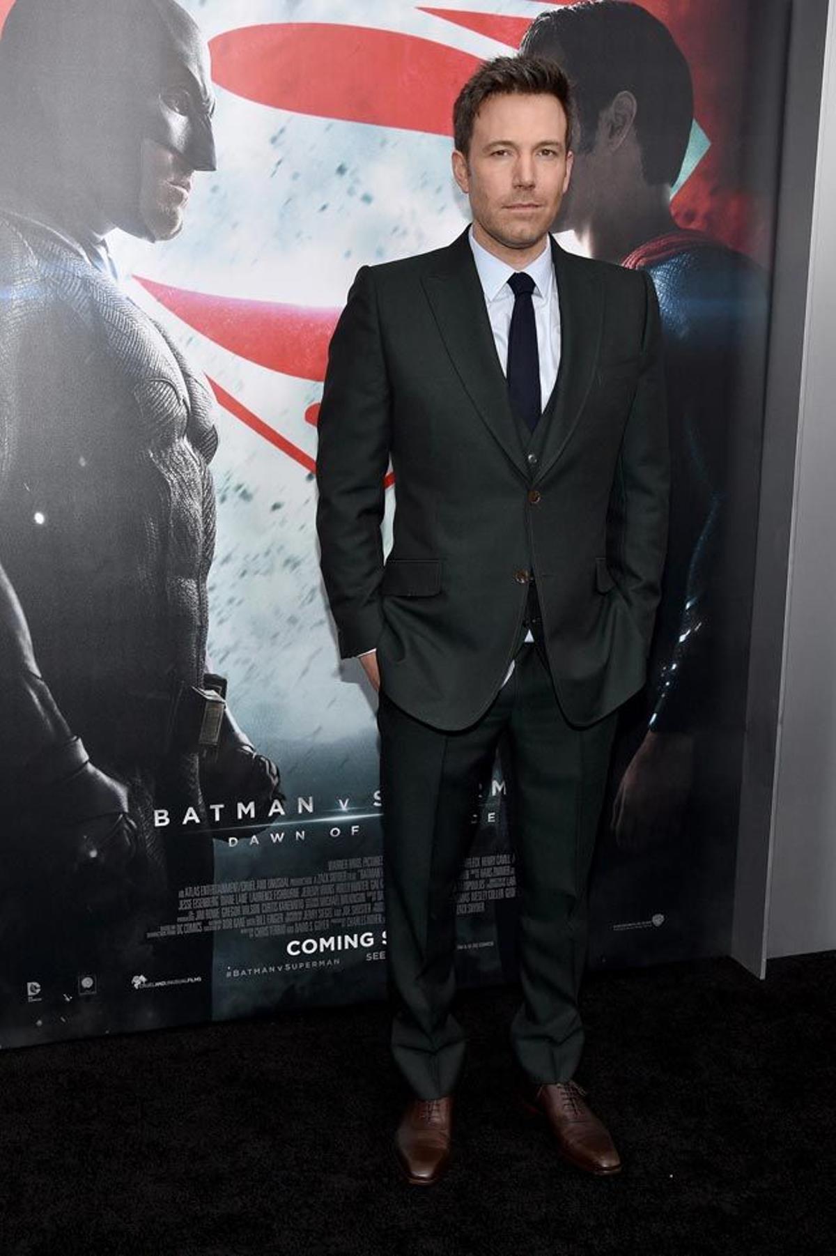 Ben Affleck, en la première neoyorquina de 'Batman v Superman'.