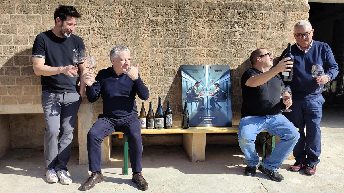 Francesc Grimalt, Quim Vila, Sergio Caballero y Siscu Martín, en Felanitx, Mallorca.