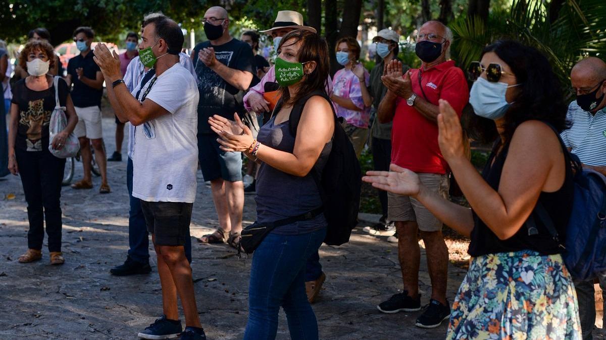 Asamblea de Marea Verde sobre el regreso a clases, este lunes.