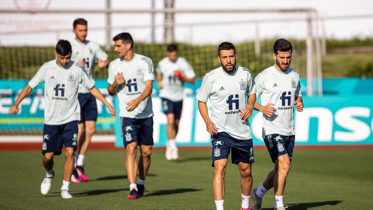 Entrenamiento de la selección española en la Ciudad del Fútbol