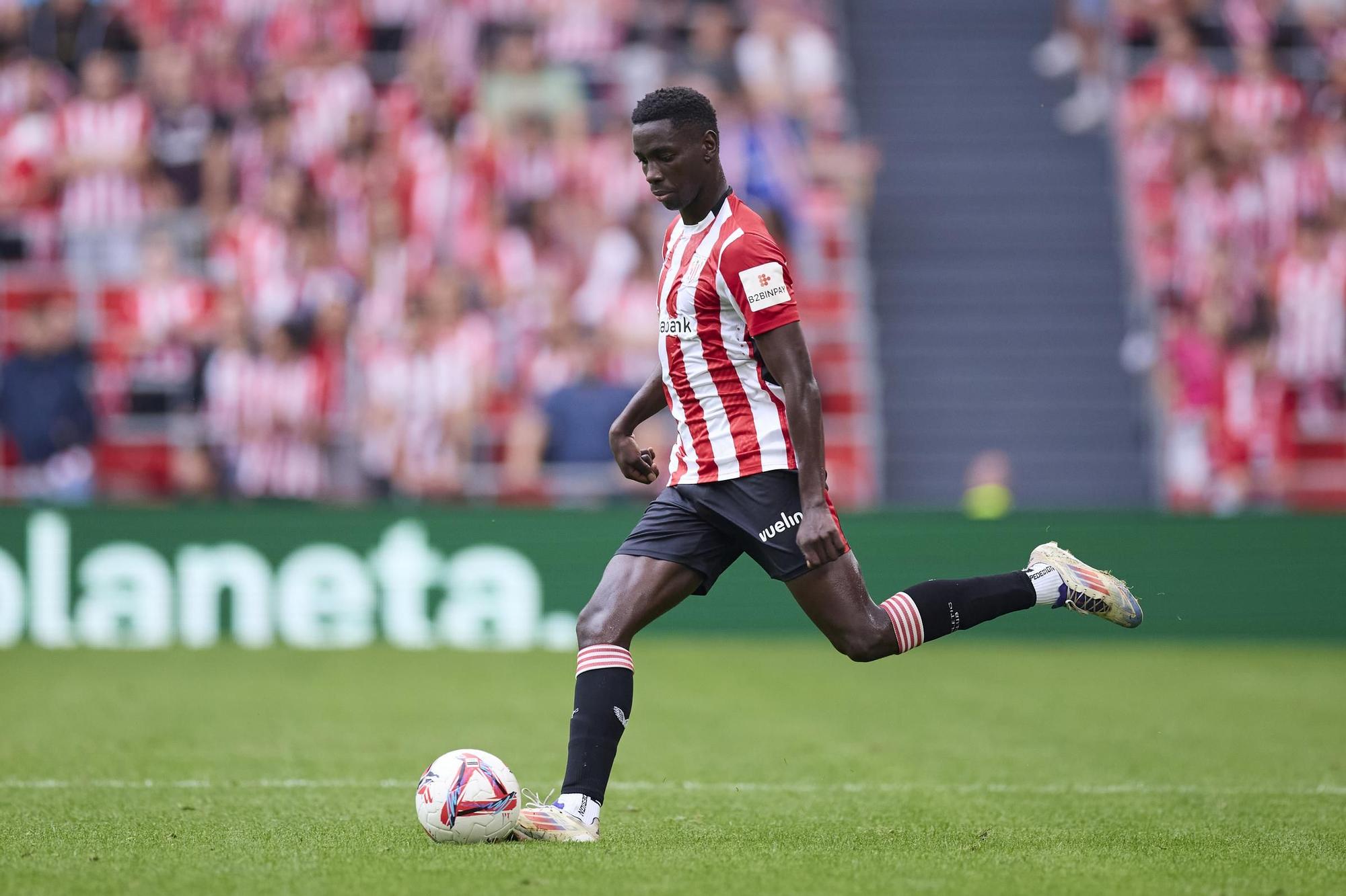Adama Boiro of Athletic Club in action during the LaLiga EA Sports match between Athletic Club and RC Celta de Vigo at San Mames on September 22, 2024, in Bilbao, Spain. AFP7 22/09/2024 ONLY FOR USE IN SPAIN / Ricardo Larreina / AFP7 / Europa Press;2024;SPAIN;Soccer;Sport;ZSOCCER;ZSPORT;Athletic Club de Bilbao v RC Celta de Vigo- La Liga EA Sports;