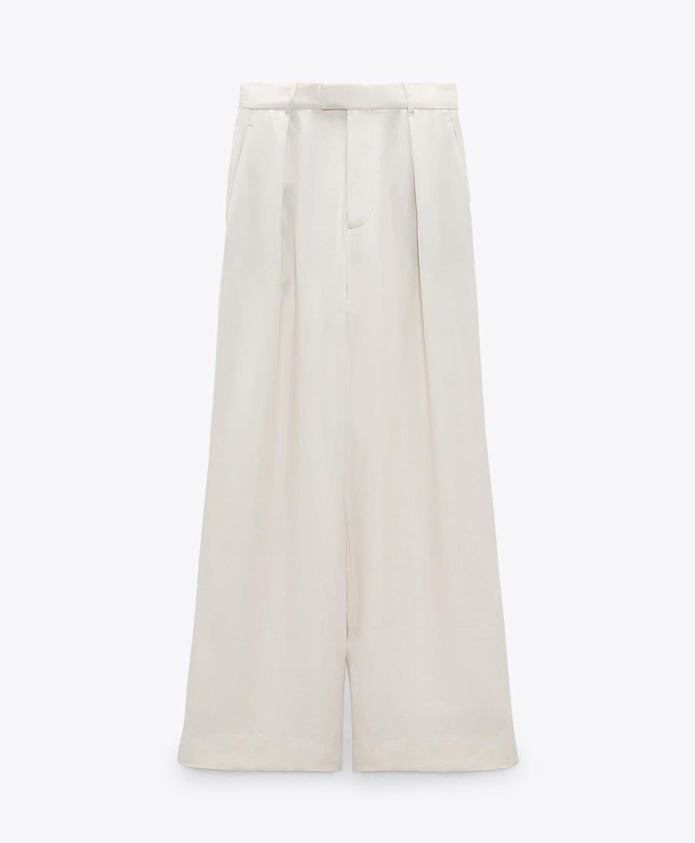 Pantalón wide leg satinado de Zara