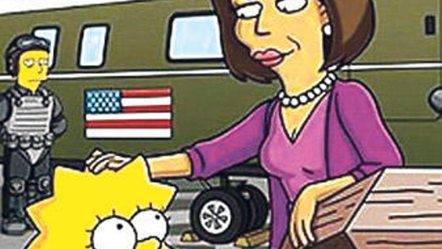 Michelle Obama visita a los Simpson