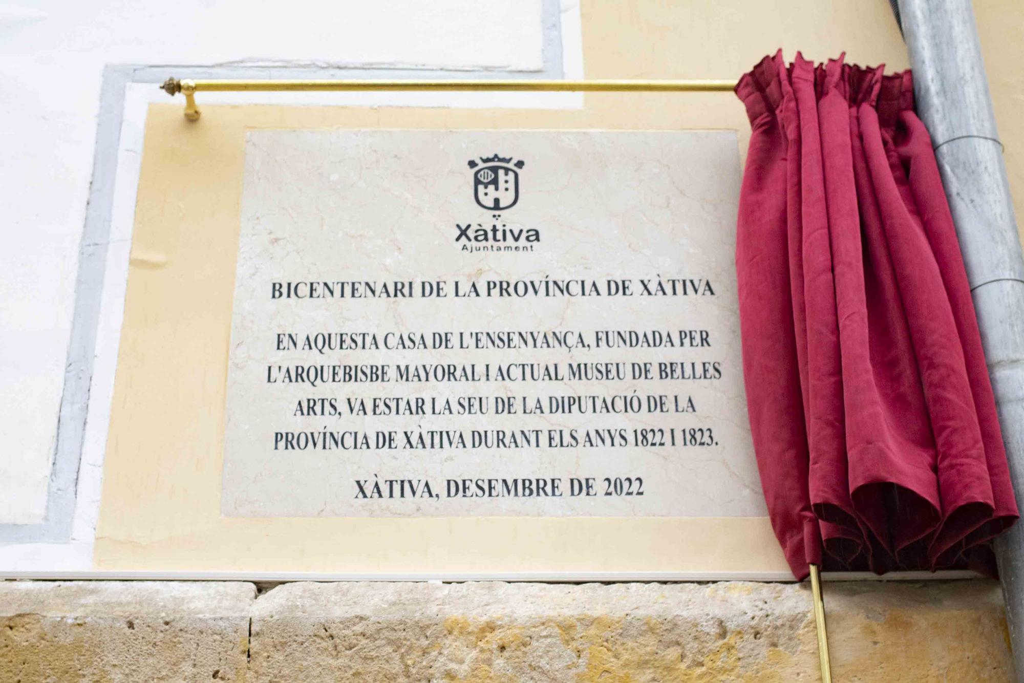 Xàtiva conmemora el bicentenario de su provincia