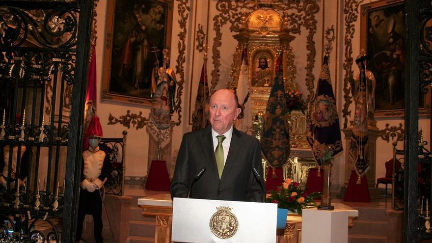 Pregón de la Semana Santa de Lorca del general de la Guardia Civil Miguel Martínez en la antigua colegial de San Patricio.