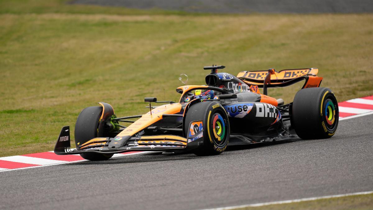 Oscar Piastri, durante la primera sesión de entrenamientos libres del GP de Japón.