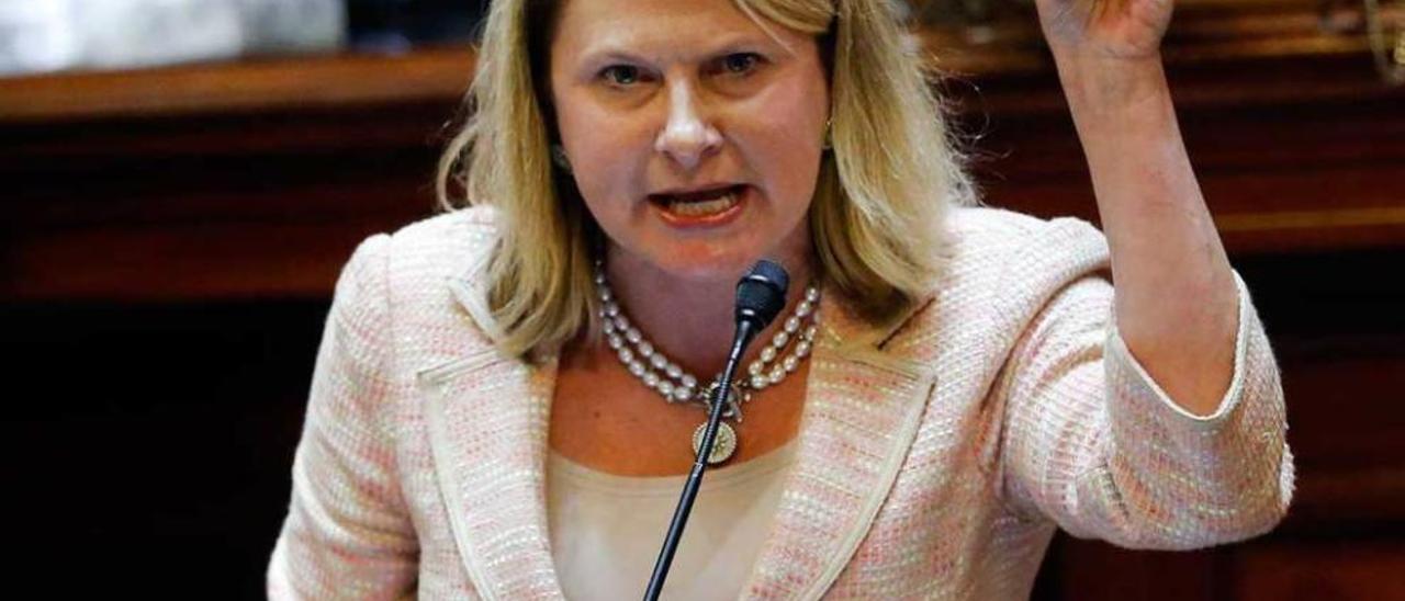 La representante republicana de Carolina del Sur Jenny Horne, durante su convincente alocución en la Cámara del Estado.