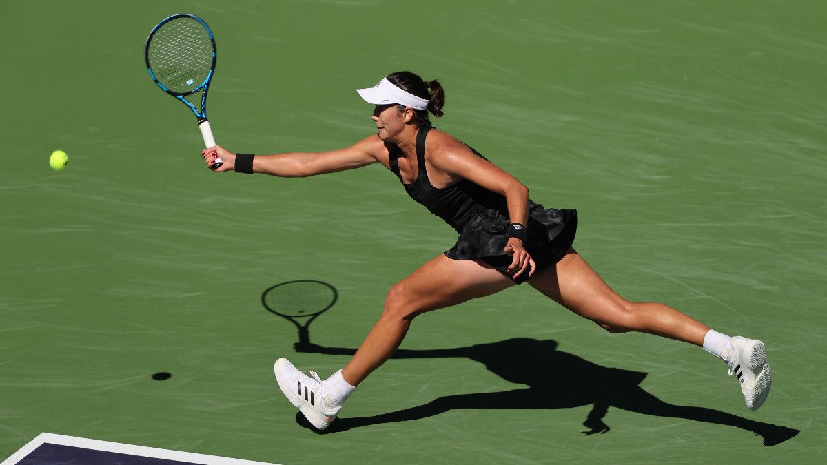 Muguruza, durante el duelo en Indian Wells