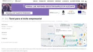 El Ayuntamiento de Alicante cancela su curso de tarot "para el éxito empresarial" tras las críticas recibidas