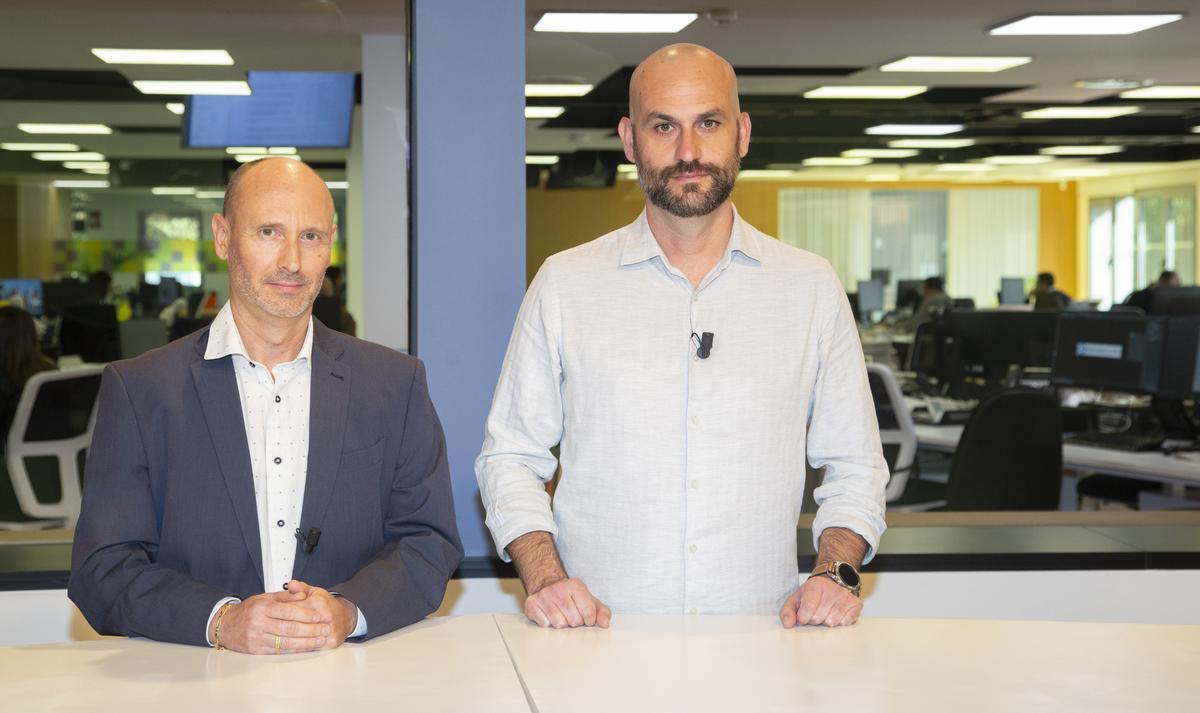 Juan Manuel Moreno y Antonio Urbano en el encuentro con INFORMACIÓN.