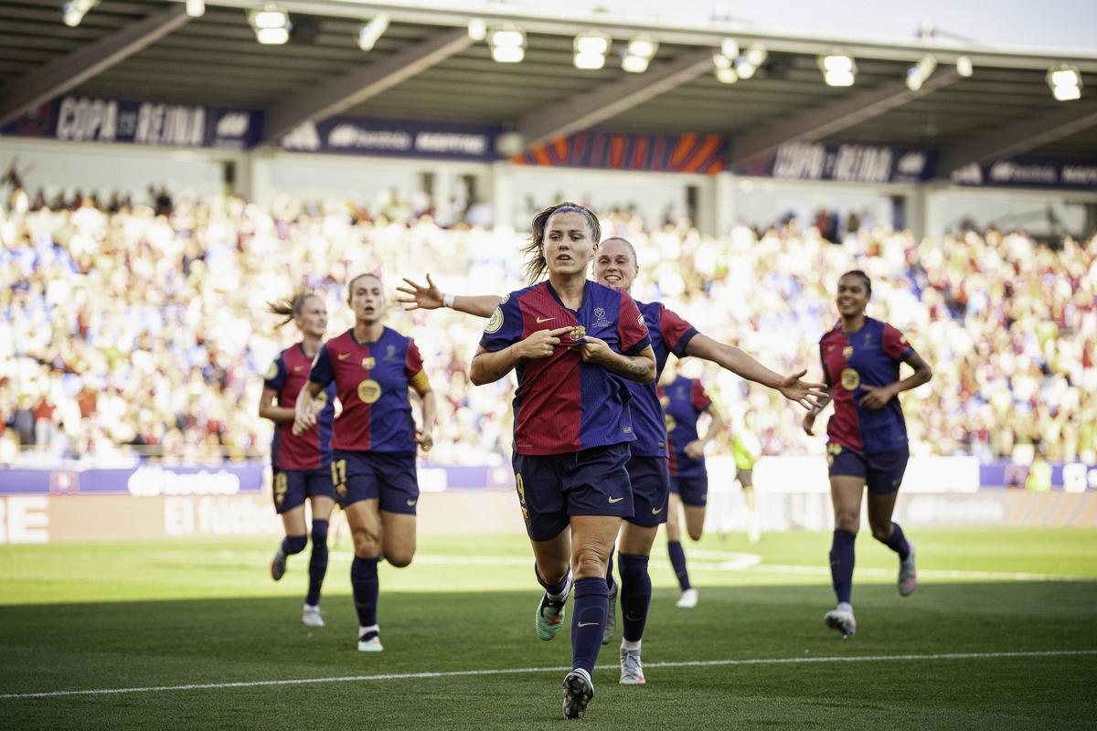 Claudia Pina celebra su gol en la final de la Copa de la Reina Claudia Pina celebra su gol en la final de la Copa de la Reina