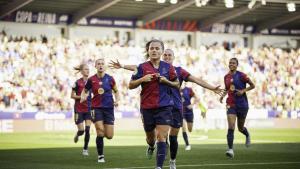 Claudia Pina celebra su gol en la final de la Copa de la Reina