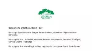 Carta de la plataforma Defensem Can Raventós dirigida al alcalde Jaume Collboni y las tenientes de alcalde Laia Bonet y Eugènia Gay [Pub. programada]