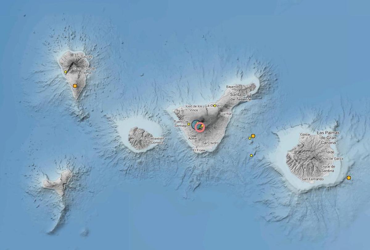 Registro de los terremotos de más de 1.5 de magnitud.