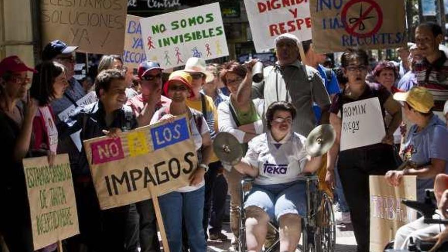 Una protesta para exigir la aplicación de la Ley de la Dependencia en una imagen de archivo.