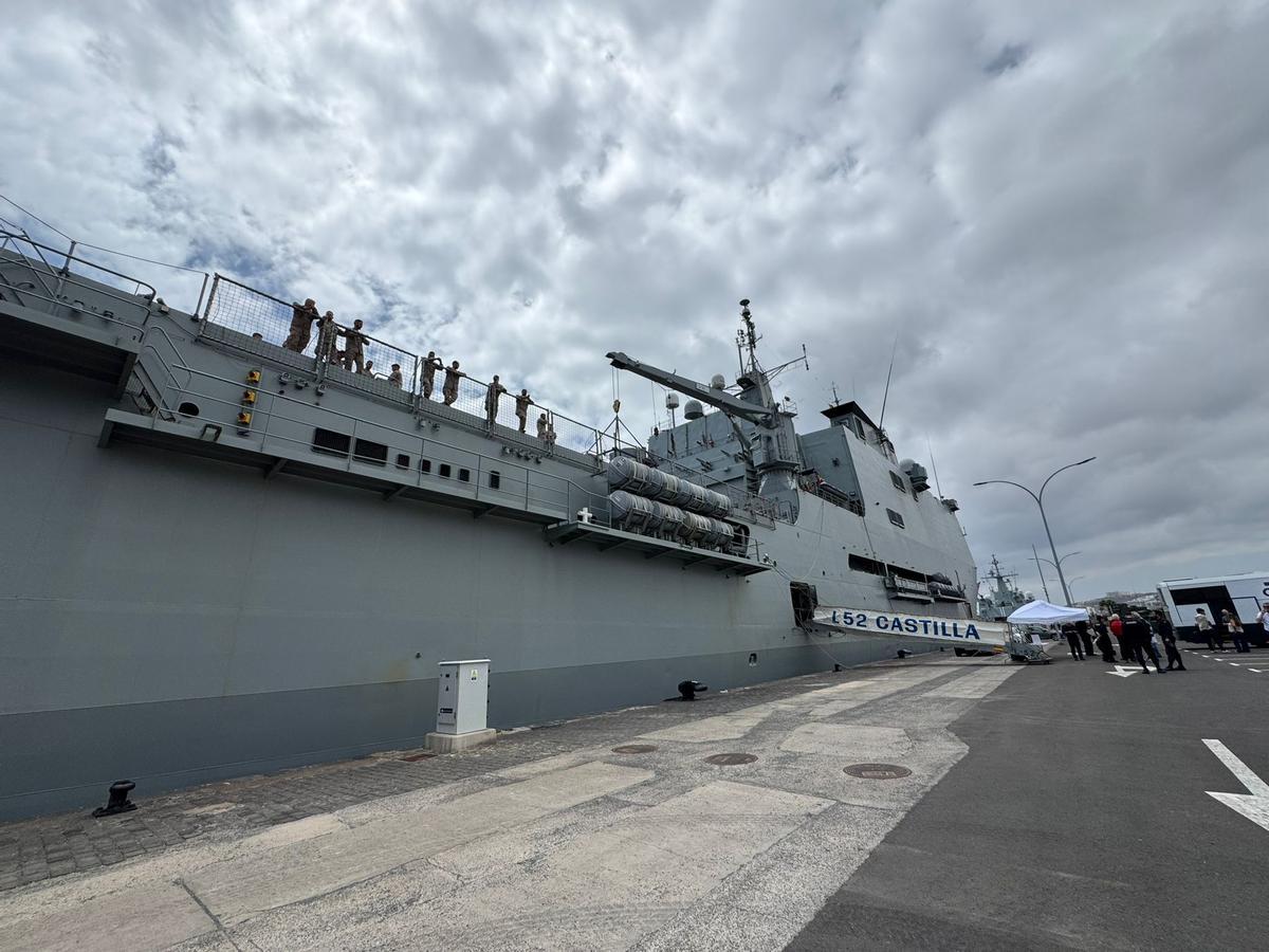 El buque 'Castilla', este miércoles en la Base Naval.