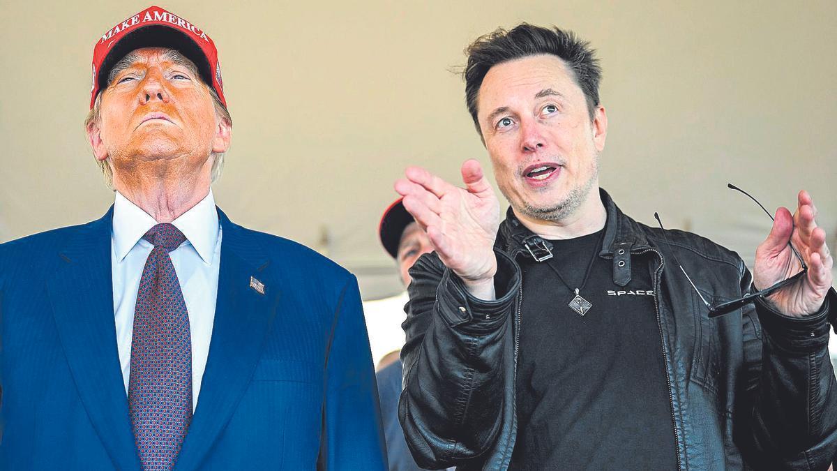 Donald Trump, presidente electo de EEUU, junto al magnate Elon Musk.