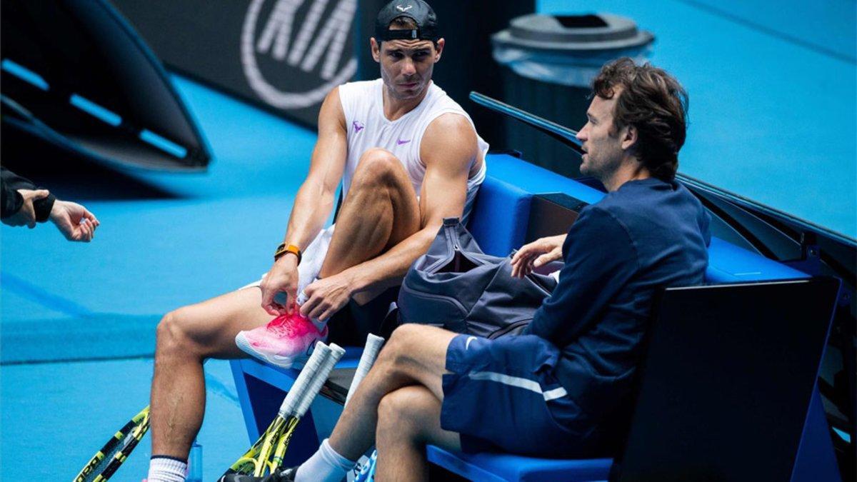 Nadal se ejercitó en el recinto de Melbourne Park