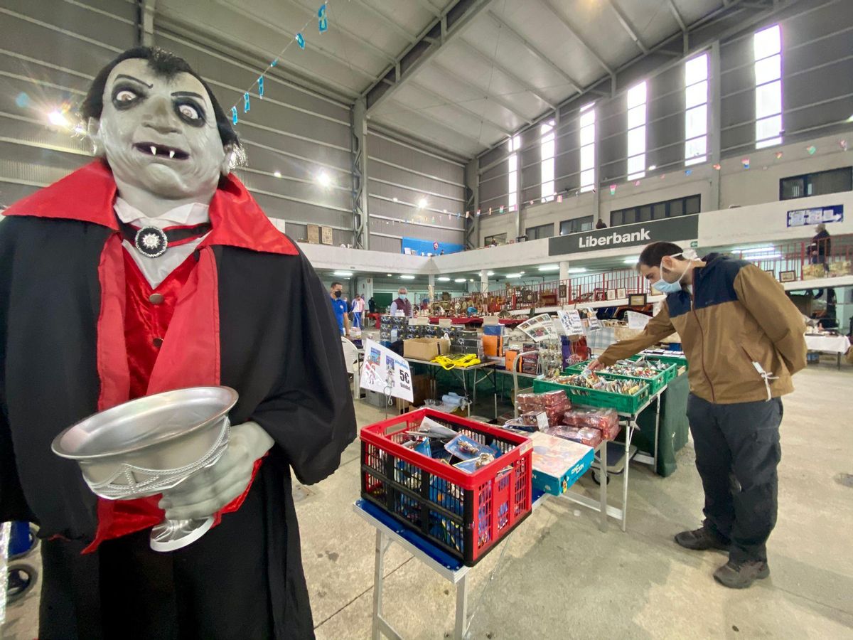 Asistentes a la Feria del Coleccionismo de Mieres