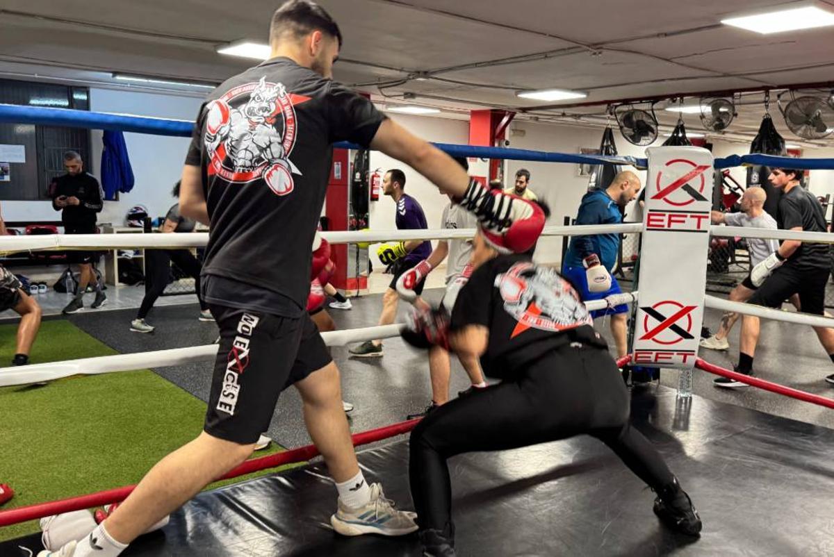 Entrenamiento de boxeo en XFIT Eixample.