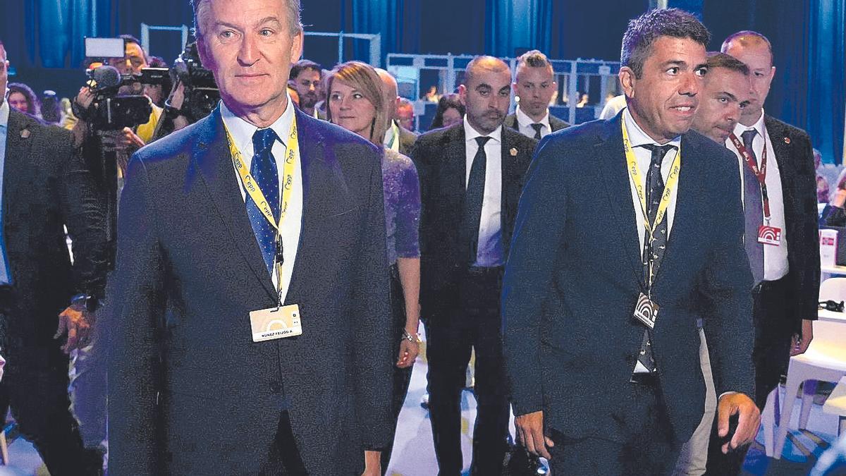 Feijóo y Mazón, en el congreso del PPE en València.