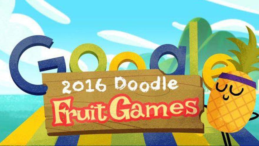 Divertidas frutas protagonizan el &#039;doodle&#039;.