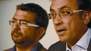 El coordinador de régimen interno de CDC, Francesc Sánchez (izquierda), y el número dos del partido, Josep Rull.