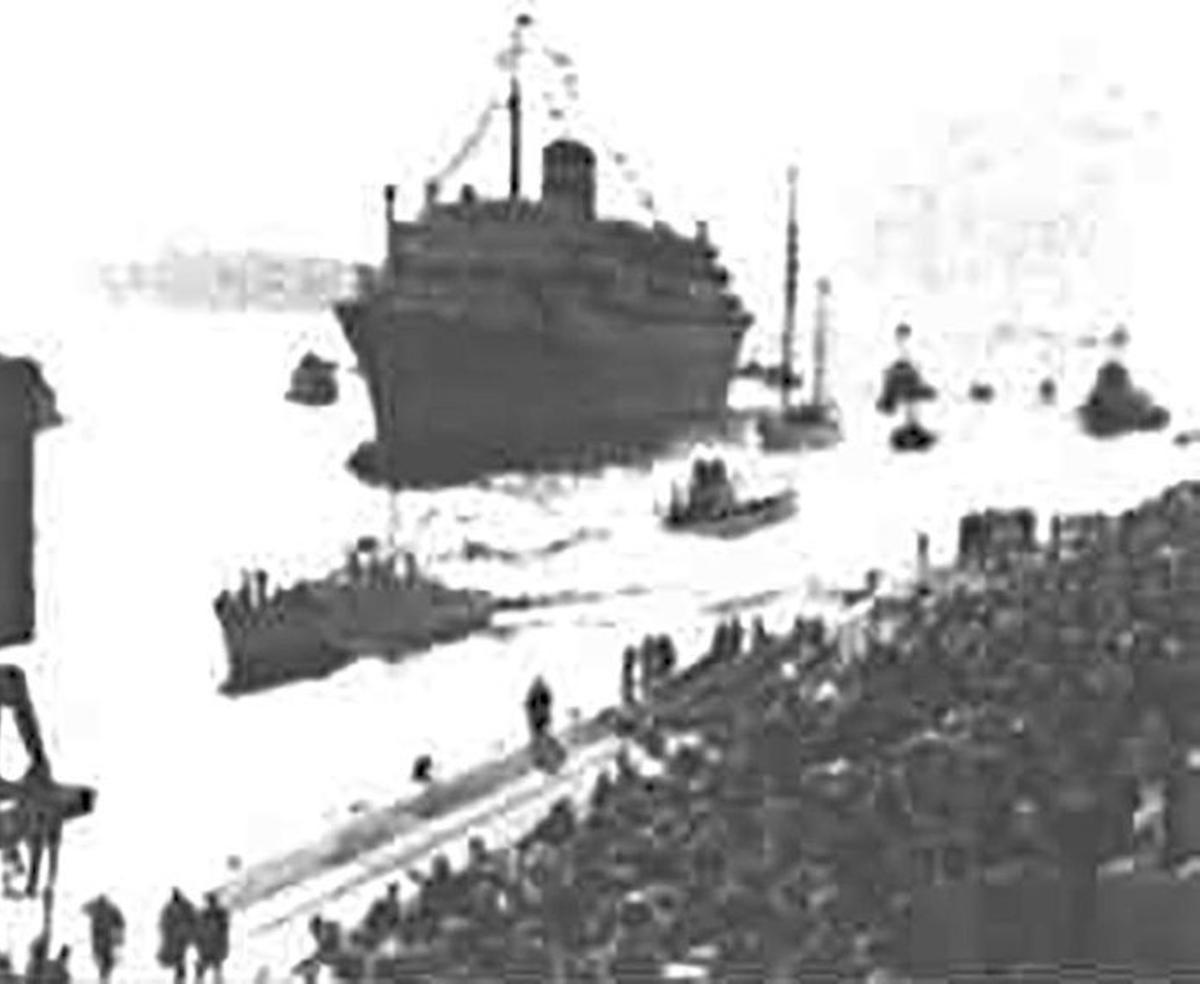 Llegada del barco a Recife, en Brasil.