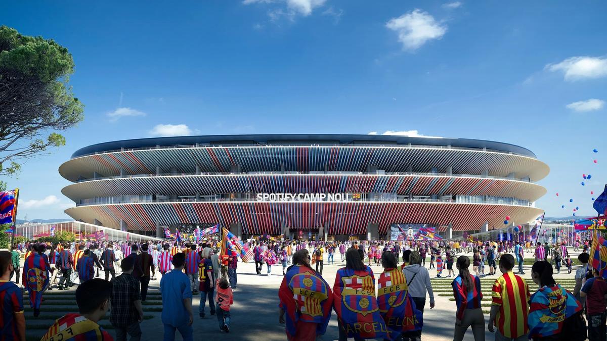 Una maqueta del futuro Camp Nou.