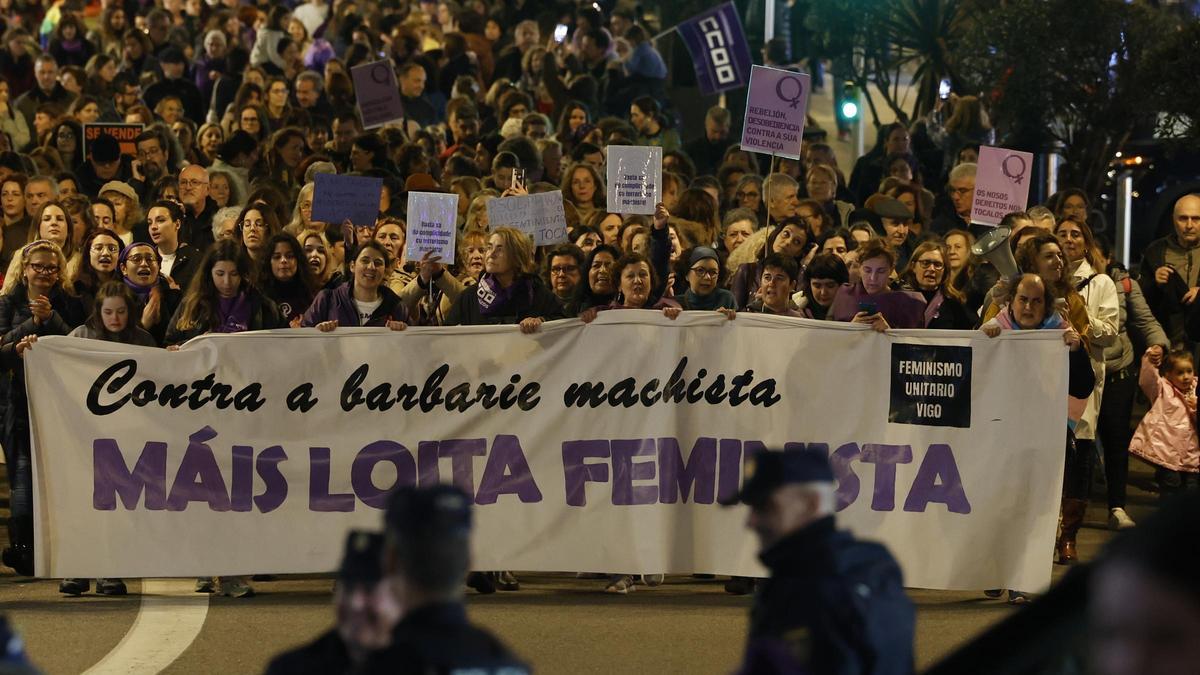 Manifestación en Vigo contra la violencia de género
