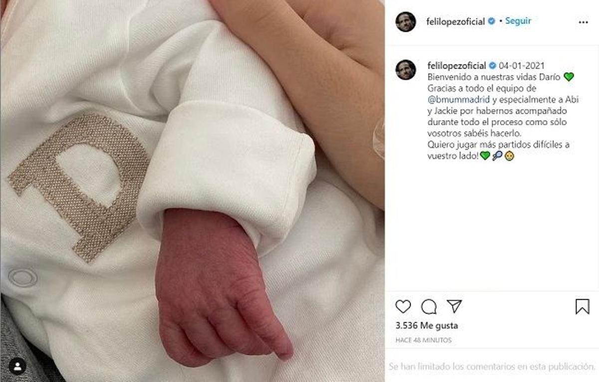 La primera foto de Darío, el hijo de Sandra Gago y Feliciano López