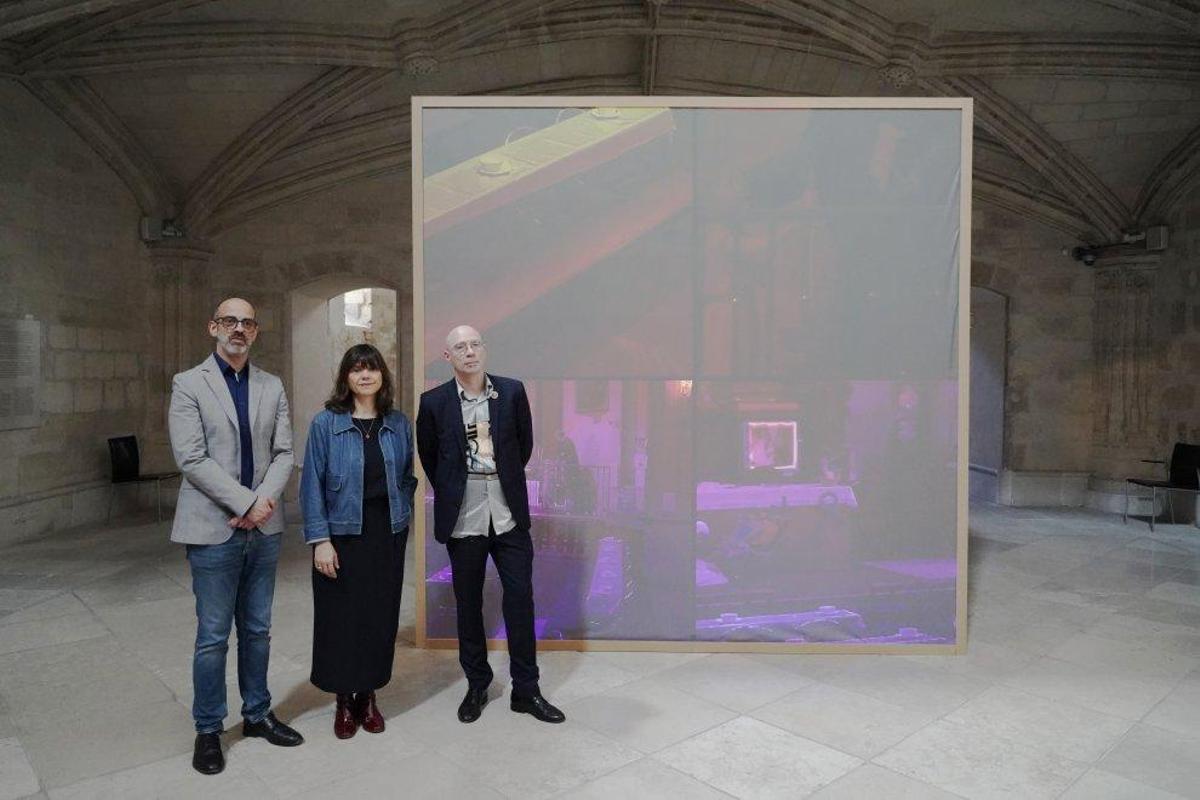 Alejandro Nuevo, Leticia Sastre y Álvaro Perdices han presentado la videoinstalación 'Cordero social'.