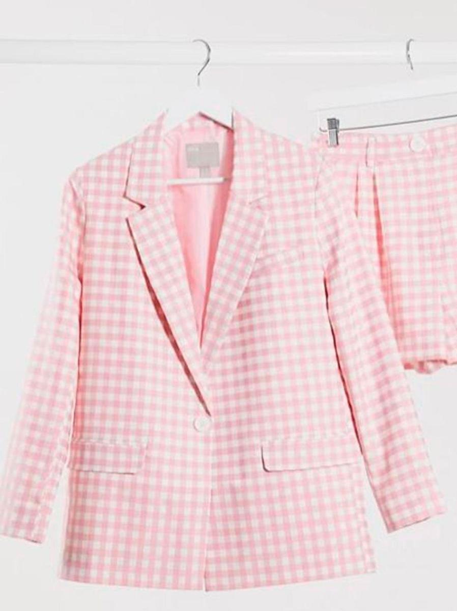 Americana cuadro vichy rosa de ASOS (precio: 70 euros)