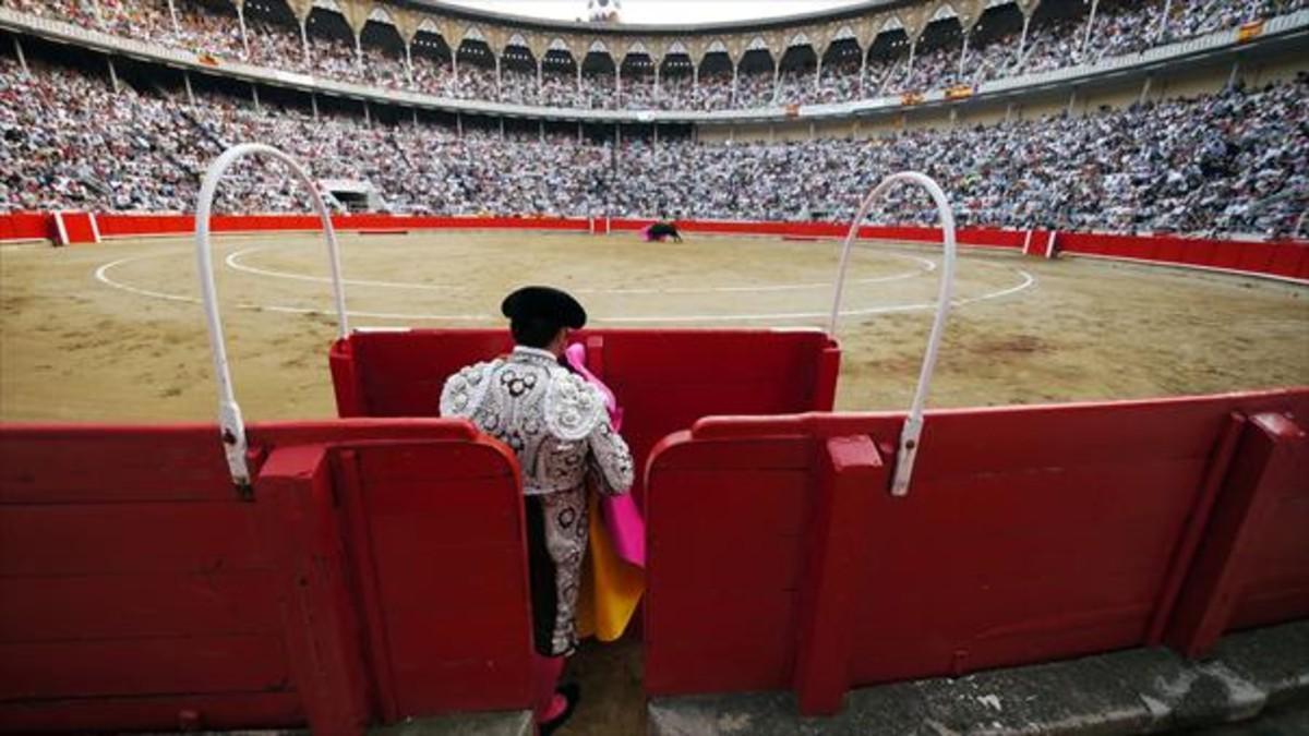 El torero José Tomás, en el ruedo, en la última corrida de toros en la Monumental, el 25 de septiembre del 2011.