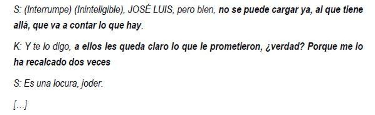 Extracto de una conversación entre Santos Cerdán y Koldo García.